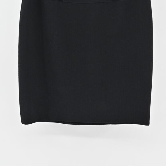 Vtg ESCADA Skirt Sz 38 Solid Black Wool Velvet Sailor Button Pencil Quiet Luxury - Picture 3 of 11